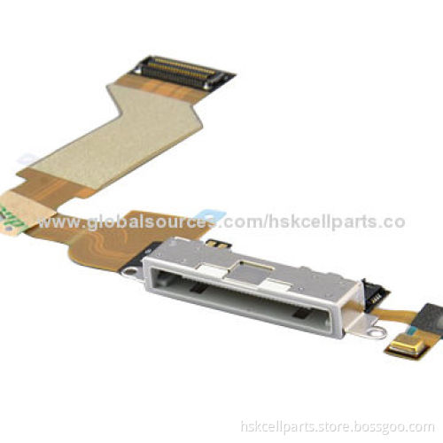 Dock Connector Charging Port Flex Cable for iPhone 4/4G, OEM/Black